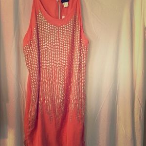 Venus coral spaghetti strap dress